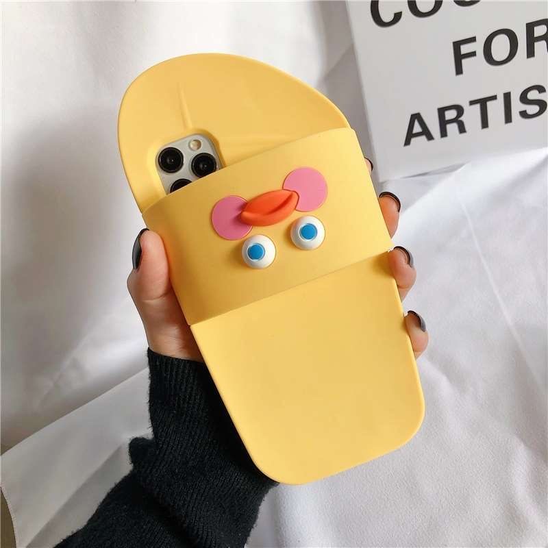 Ôp Điện Thoại Silicon Dẻo Hình Dép Tông Hoạt Hình 3d Cho iphone 14 13 12 11 pro max x xs max xr 7 8 6 6s plus Ốp