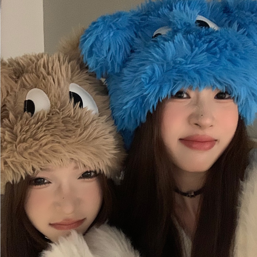 Mũ Lông Dày Dặn Giữ Ấm Tai Họa Tiết Hoạt Hình Dễ Thương