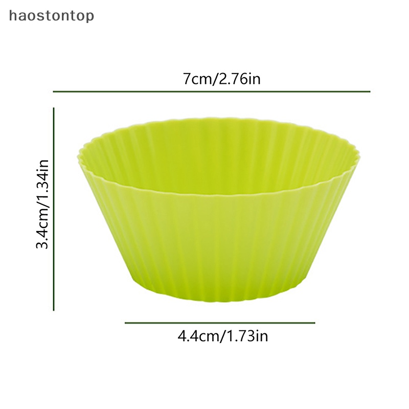 Set 6 Khuôn Silicon Làm Bánh cupcake Hình Tròn Tiện Dụng vn