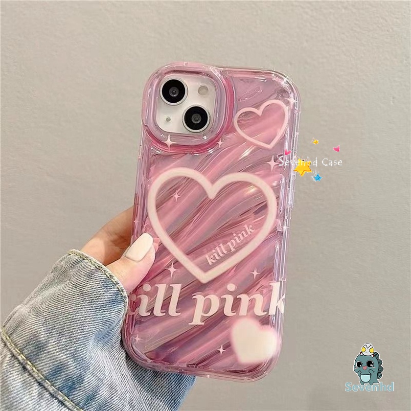 Ốp Điện Thoại Màu laser Họa Tiết Trái Tim Hoạt Hình Cho iphone 15 14 13 12 11 pro max x xr xs max 8 7 plus se 2020