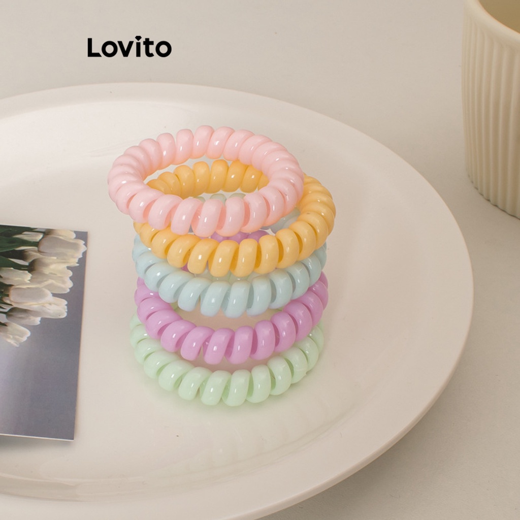 Lovito Dây buộc tóc cơ bản đơn giản thông thường cho nữ LNA28077