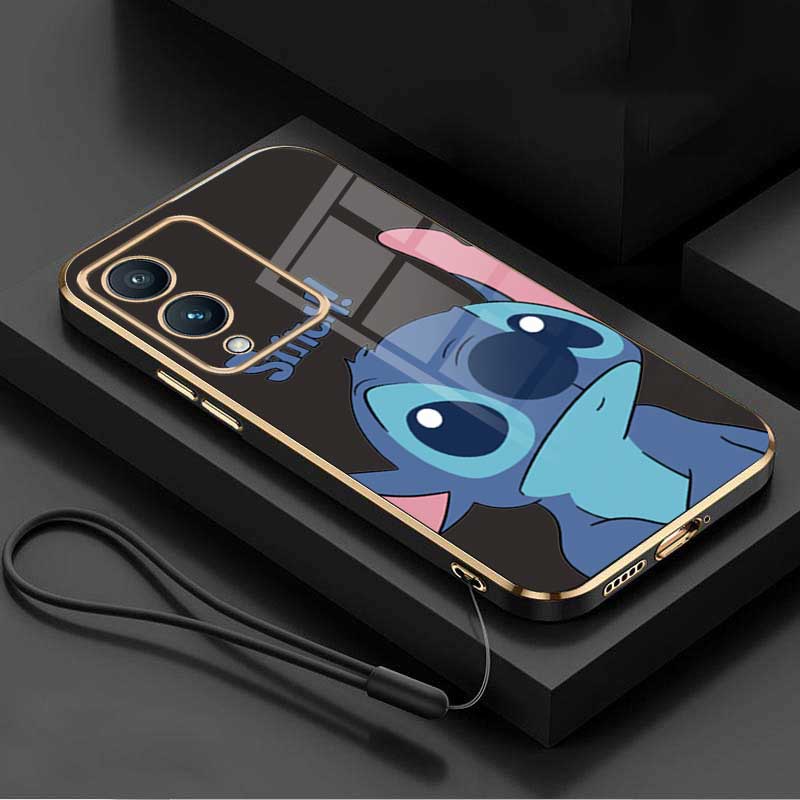 Ốp Điện Thoại Viền Vuông In Hoạt Hình stitch Cho vivo y17s y17 y12 y15 y11 y19
