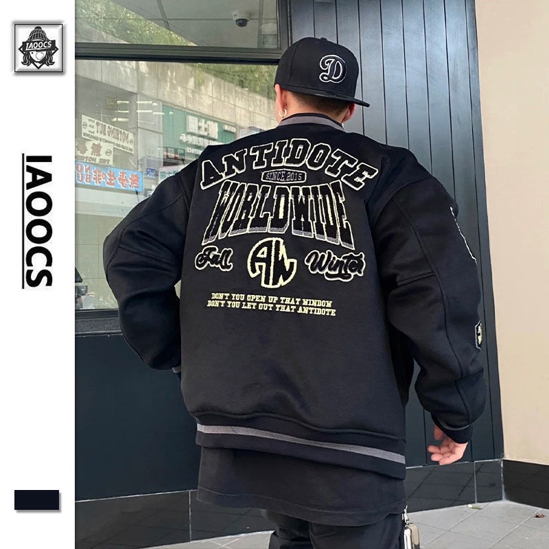 Áo Khoác Bóng Chày Dáng Rộng Thêu Họa Tiết Phong Cách Âu Mỹ Thời Trang Xuân Thu 2023 Cho Nam