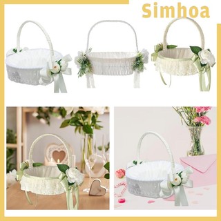 Giỏ Hoa Nhỏ Có Tay Cầm Dành Cho Phù Dâu Trong Lễ Kỷ Niệm, Hoa cưới cô gái rải hoa giỏ hoa nhỏ giỏ cánh hoa đám cưới phù dâu giỏ cầm tay