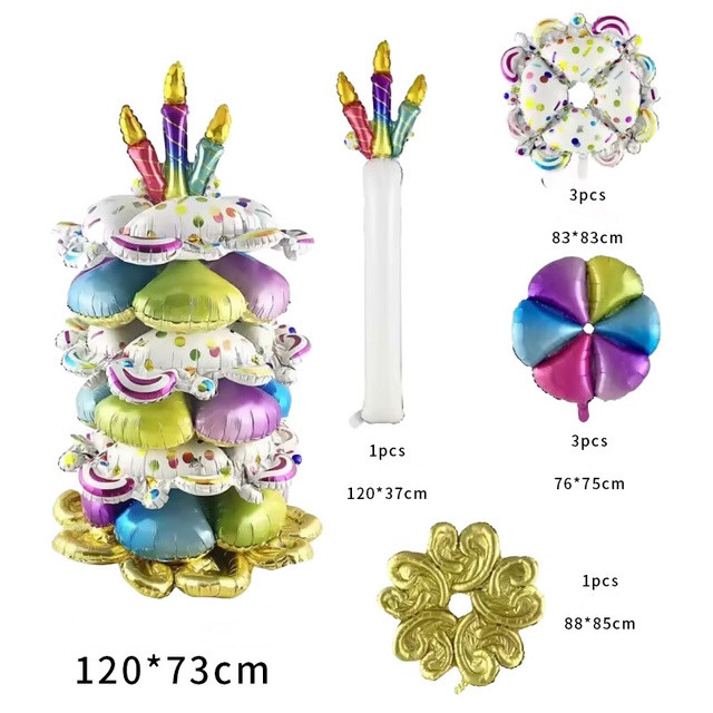 1 Bong Bóng Lá Nhôm Hình Cây Thông / Gấu / Bánh Kem Dùng Trang Trí Tiệc Giáng Sinh diy