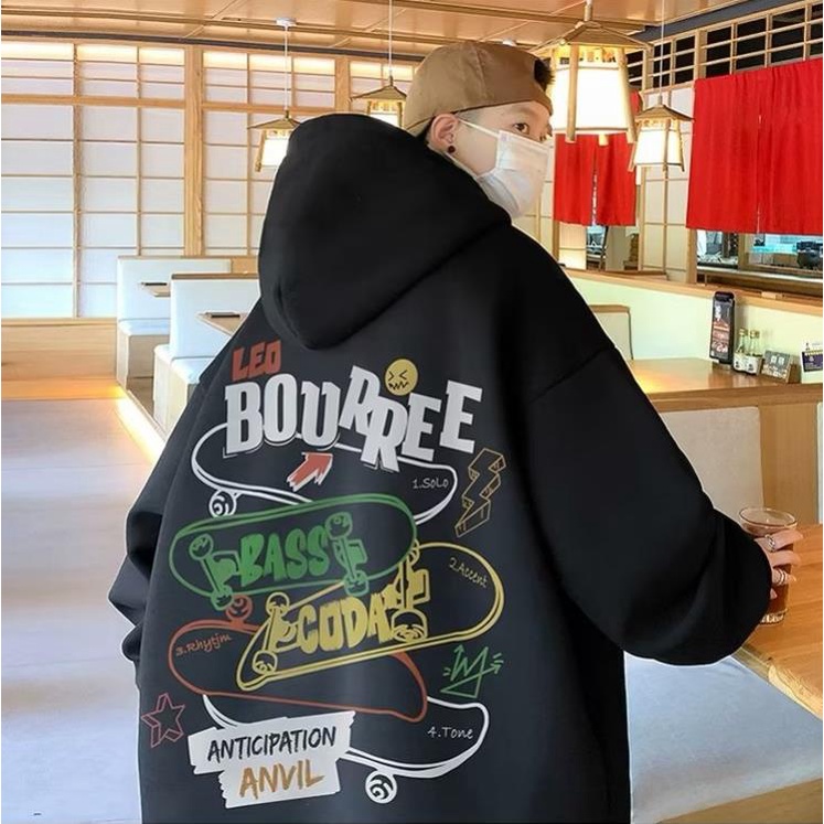 Áo hoodie Nhung Dày Tay Dài In Chữ graffiti Phong Cách Mỹ Thời Trang Mùa Thu Cho Nam Cỡ m-5xl