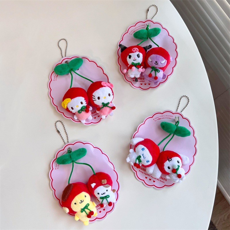 Sanrio Móc Khóa Hình Búp Bê Nhồi Bông kuromi pom pom purin Và hello kitty