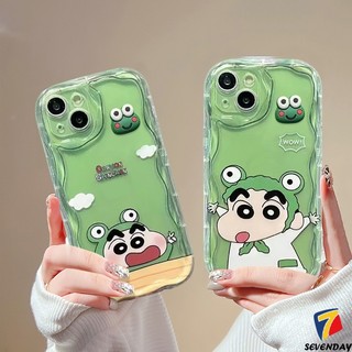 Dành Cho Realme C67 C51 C15 C55 C25 C53 C33 C12 C25Y C35 C31 C21Y C17 C3 C20 C11 C30 6i 7i 9i 5 5i 5s C21 C25s C20A 3D Vồng Cong Cạnh Hoạt Hình Crayon Shin-chan Ếch Mềm Cặp Đôi