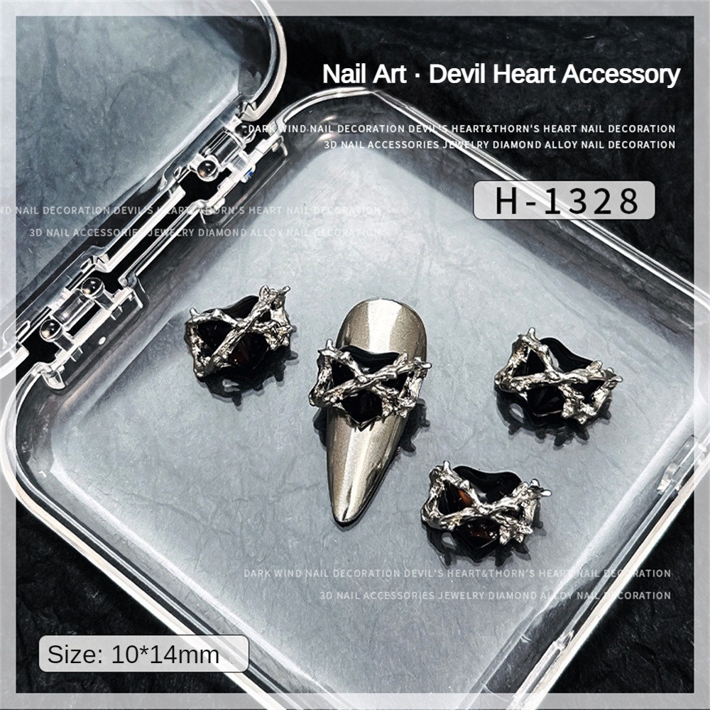 1 Phụ Kiện Trang Trí Móng Tay Hình Trái Tim Đính Đá Lấp Lánh Sang Trọng 5 Màu Tùy Chọn