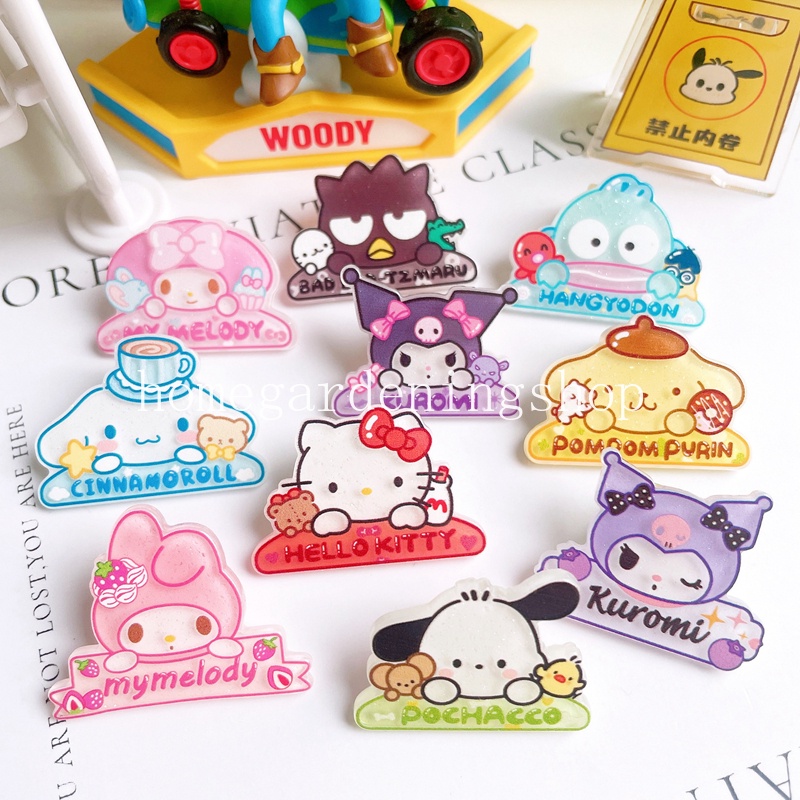Sanrio Kẹp Đa Năng Hai Mặt Bằng acrylic In Hoạt Hình Dễ Thương