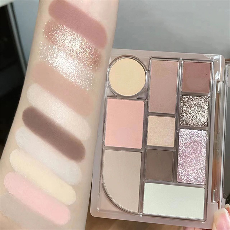 Bảng Phấn Mắt 10 Màu Sắc Hiệu Ứng Lì / Ánh Nhũ Trang Điểm Bắt Sáng