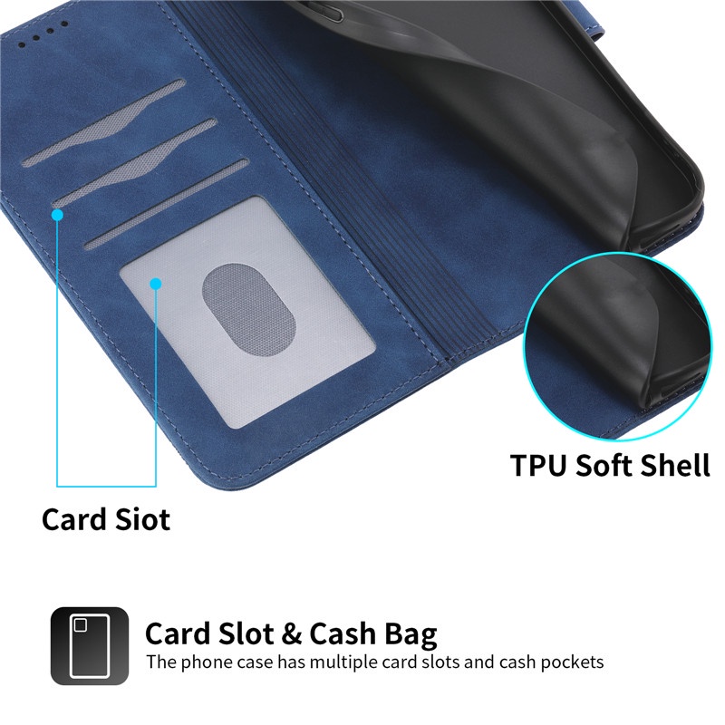 Bao Da Điện Thoại Nắp Lật Màu Trơn Thời Trang Có Ví Đựng Thẻ Và Dây Đeo Cho samsung a05 a15 a04s a04 a14 a54 a34 a05s Ốp