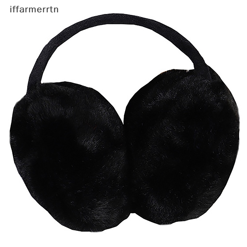 Chụp Tai Giữ Ấm Mùa Đông Màu Trơn Phủ Lông Mềm Mại Thời Trang