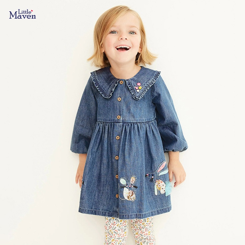 Đầm Tay Ngắn Chất Liệu Cotton In Họa Tiết Ngựa Xinh Xắn Thời Trang Cho Bé Gái