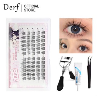 Bộ Lông Mi Giả Derf  Kẹp Bấm Mi + Nhíp Gắp + Keo Dán Lông Mi Giả 11mm-12mm
