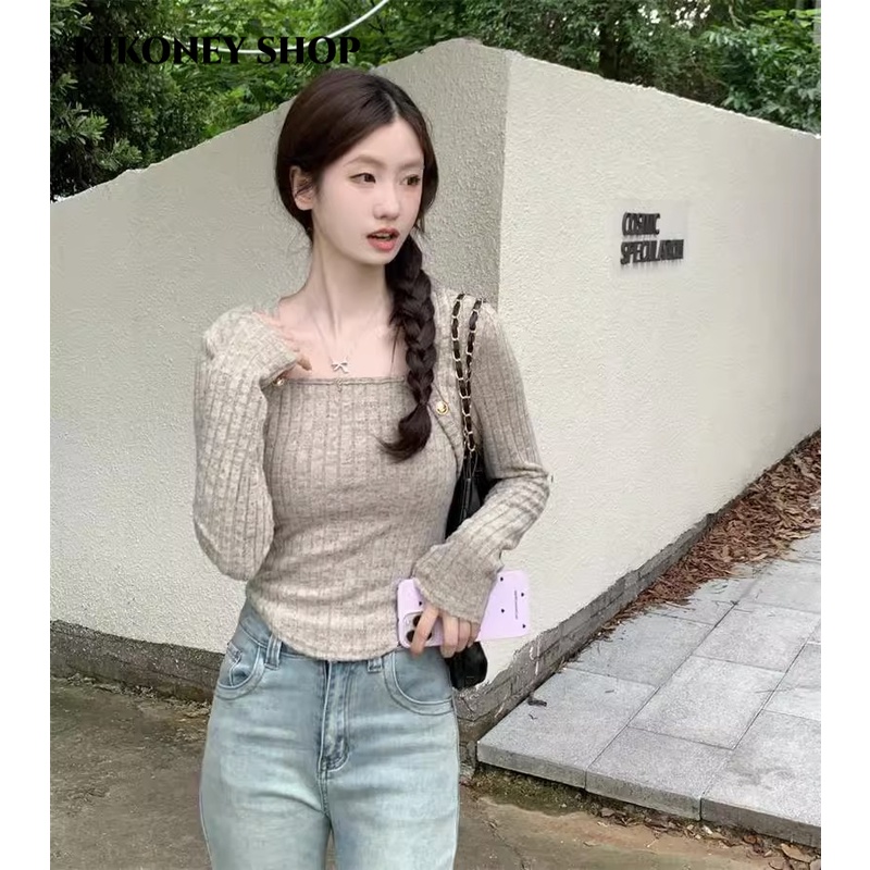 KIKONEY SHOP Áo Len áo khoác cardigan Popular Xu hướng Fashion Phong cách WMY2393F1B 39Z230926