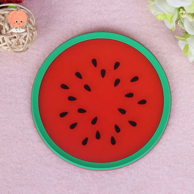 Đế lót ly, lót cốc hình trái cây bằng silicon xinh xắn PEACH