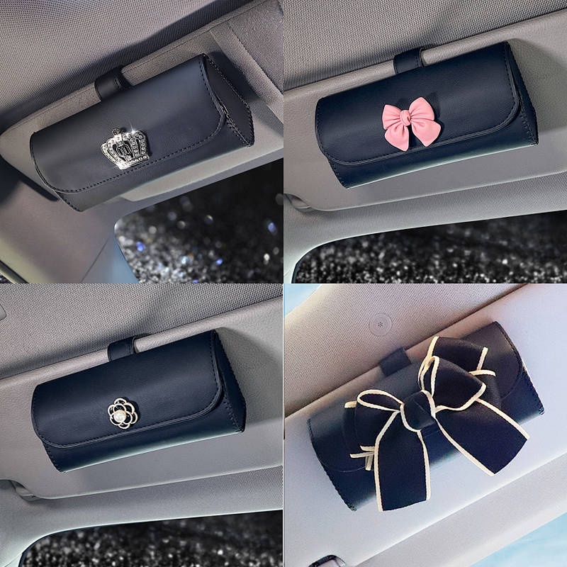 Crown Car Glasses Clip Sun Visor Storage Universal Car Glasses Frame Car Sunglasses Case Seat Clip C