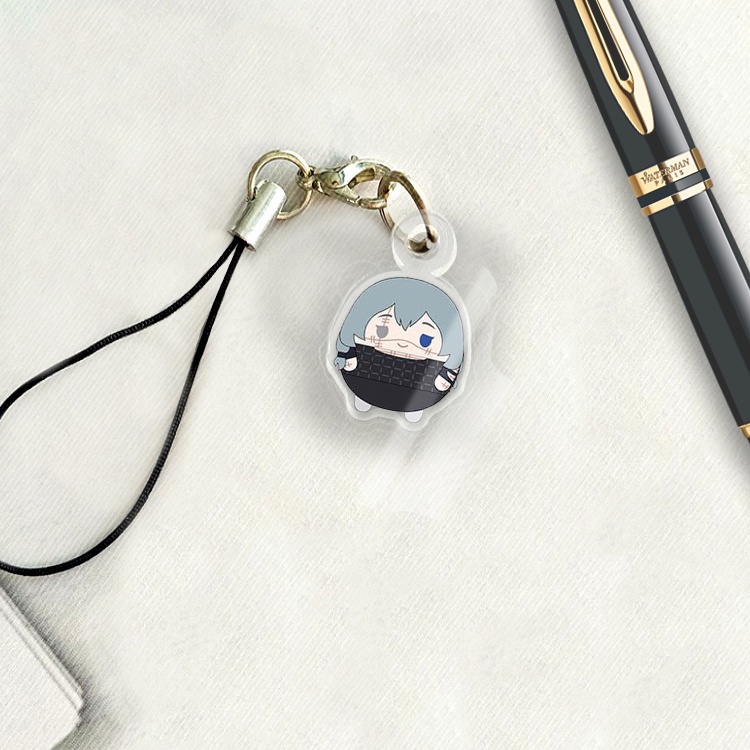 Móc khóa kèm dây treo điện thoại acrylic Itadori Gojo Getou Jujutsu Kaisen anime chibi cute trang trí ba lô cặp sách