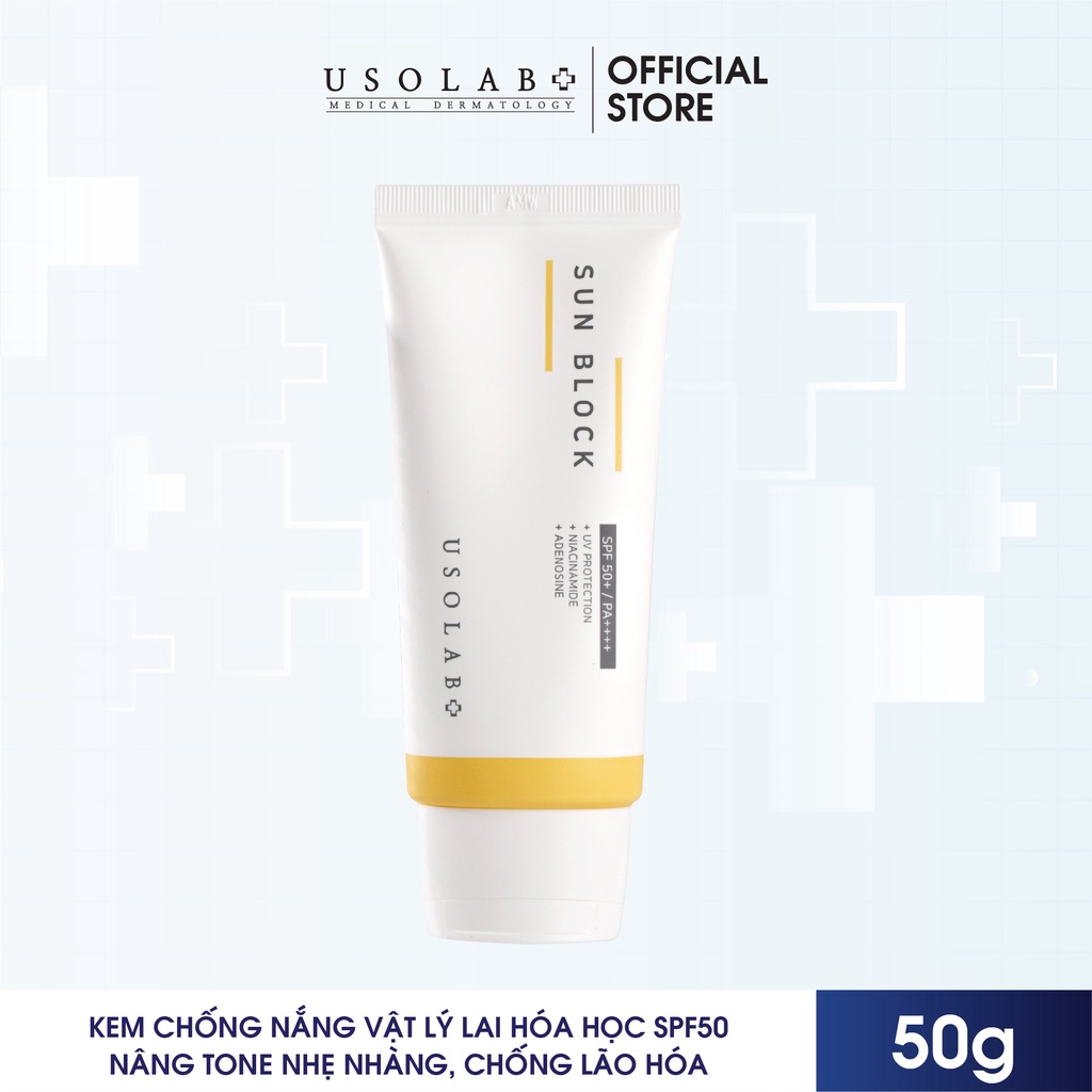 Kem chống nắng, dưỡng trắng Usolab Sun Block Cream SPF 50+ PA +++ 50g