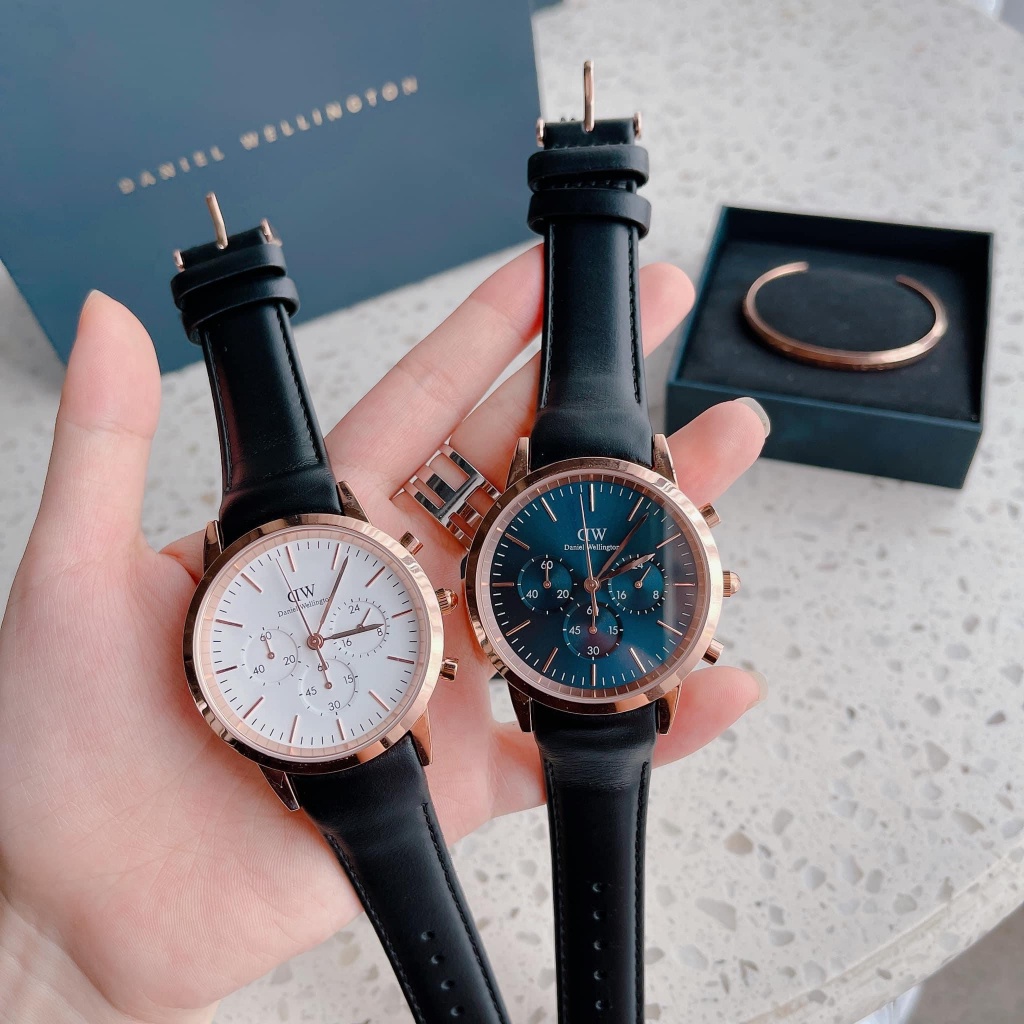 Đồng Hồ Nam Dw Daniel Wellington Iconic Chronograph 6 Kim, 42mm Mặt Tròn Dây Da Chính Hãng