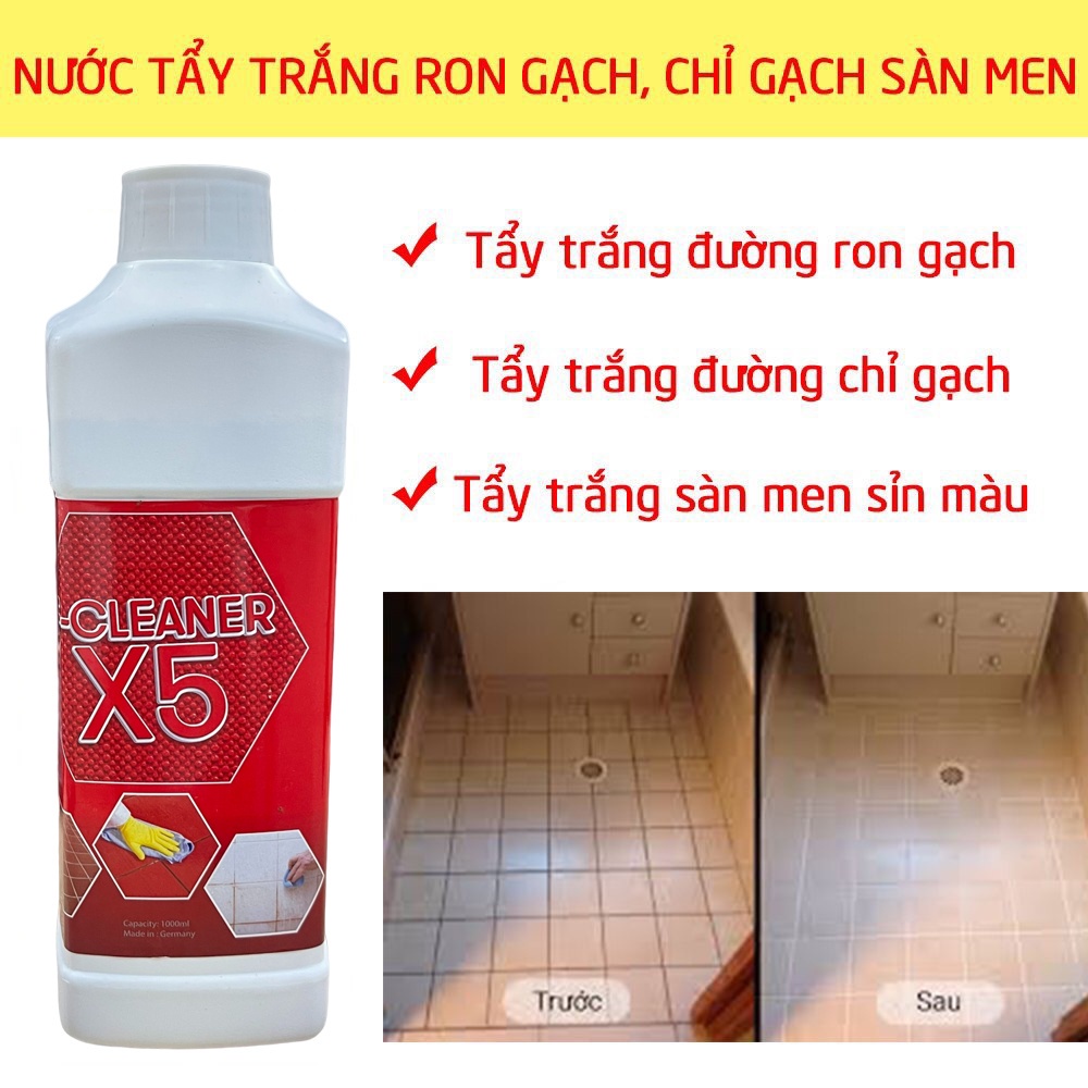 Nước Tẩy Trắng Ron, Sàn Gạch Men Cực Trắng F - Cleaner X5 siêu sạch