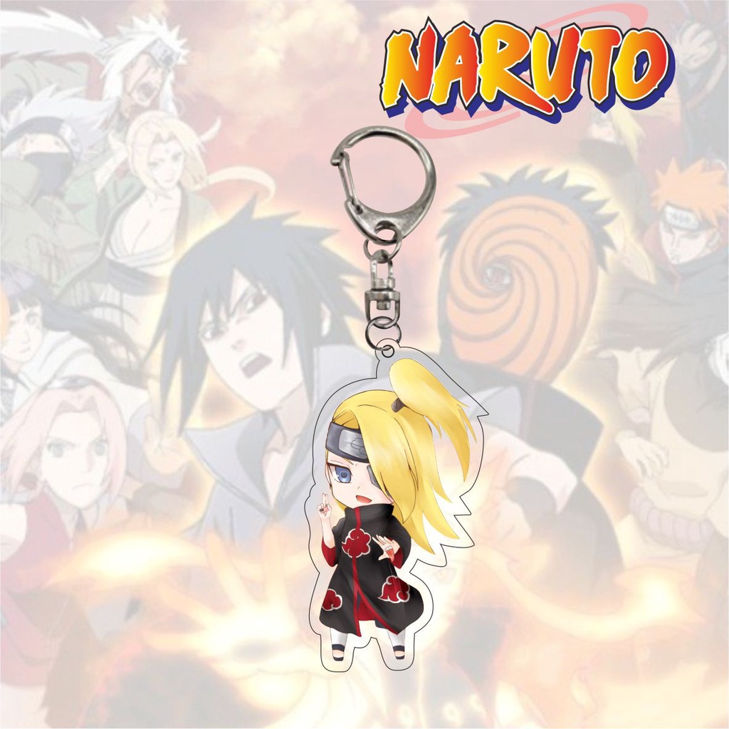 Nhiều lớp anime acrylic Naruto Naruto Sasuke Gaara Obito Kakashi mặt dây chuyền móc khóa