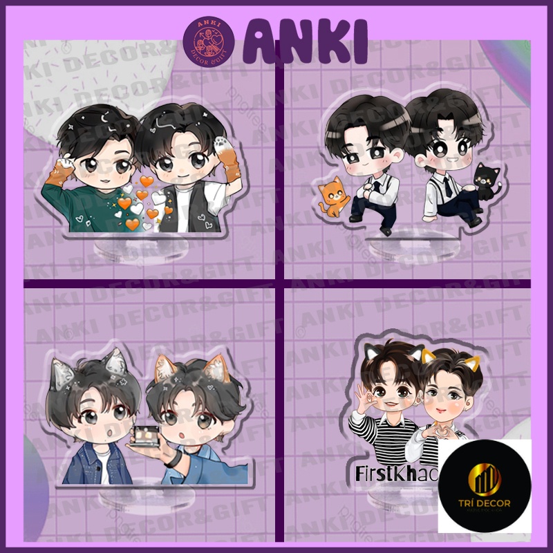 Standee mini FIRSTKHAOTUNG chibi dễ thương, standee  mica trong suốt, mô hình chibi nhân vật cute, quà tặng