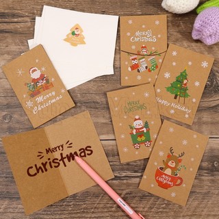 Thiệp Giáng Sinh / Thiệp Chúc Mừng Năm Mới Bằng Giấy kraft Gập Lại Được