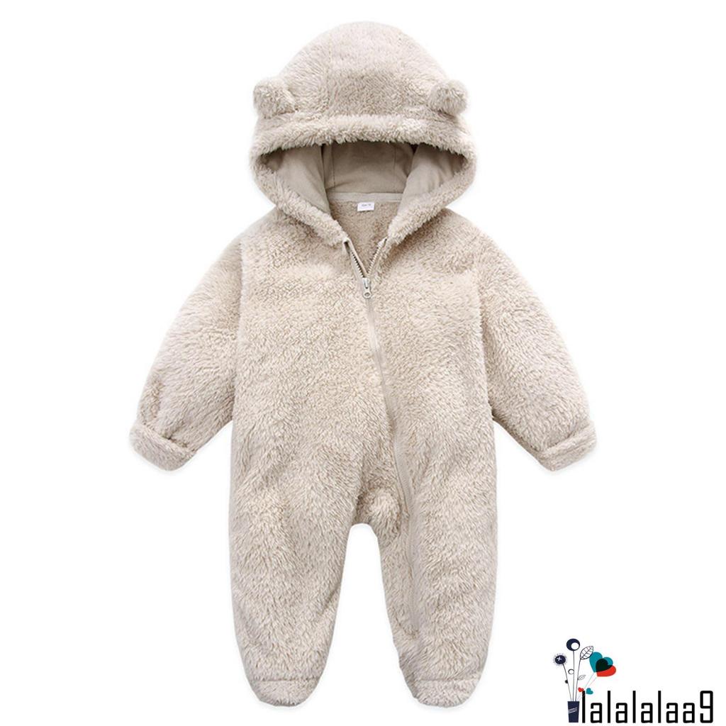 Áo Liền Quần Dài Tay Có Mũ Trùm Và Khóa Kéo Thời Trang Mùa Đông Cho Bé