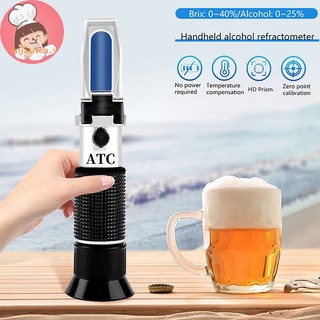 Nhiệt kế đo độ ngọt / rượu 0-40% brix 0-25% tiện dụng