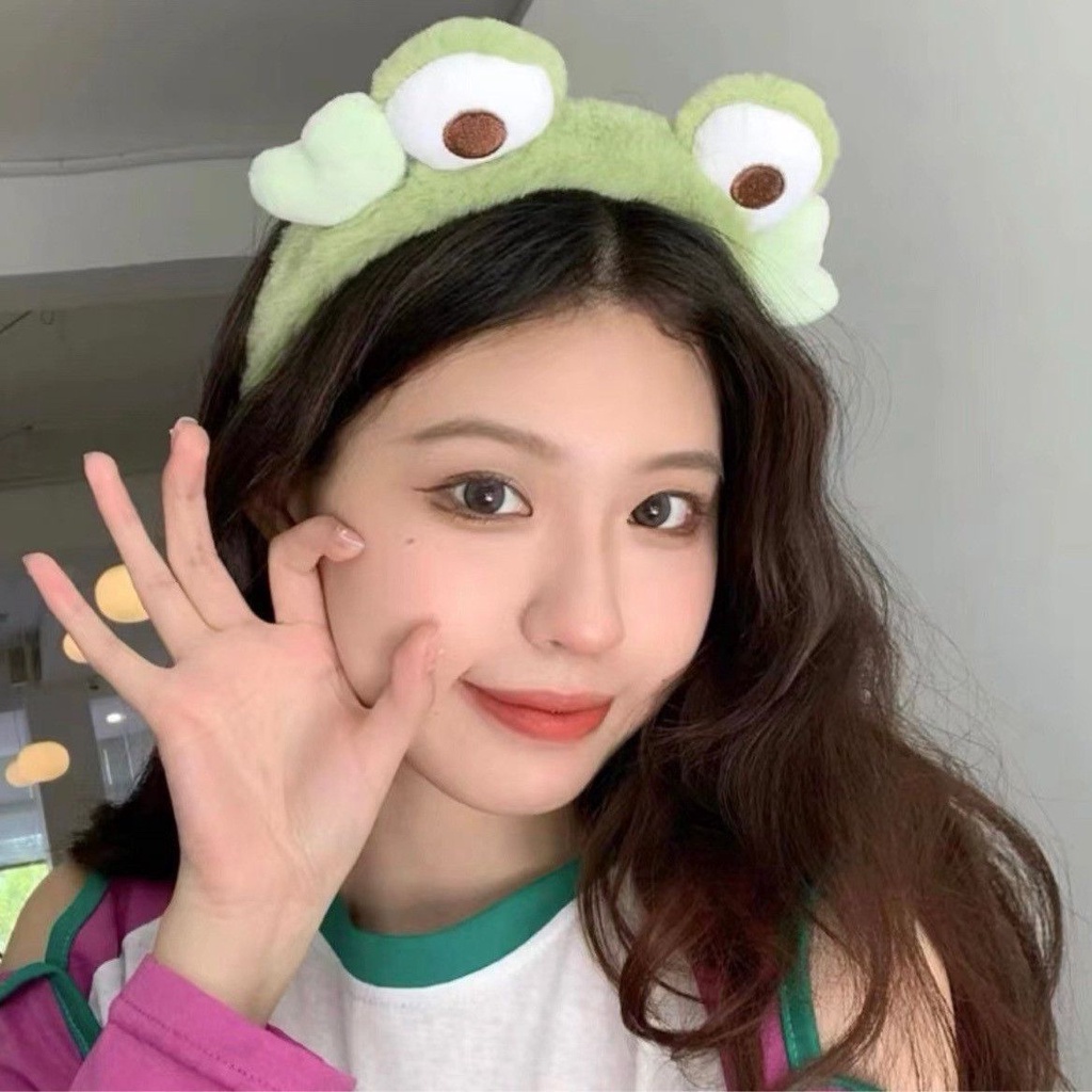 Plus Băng Đô Cài Tóc Hình Chú Ếch Nhồi Bông Đáng Yêu Thời Trang Thu Đông