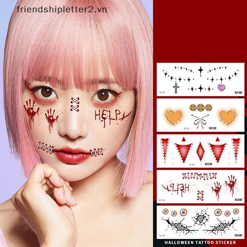 Hình Xăm Dán Vết Thương Máu Kinh Dị Hóa Trang halloween