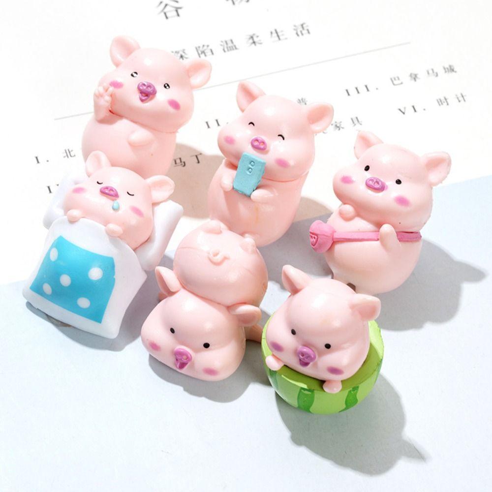 Mmluck pig Đồ trang trí Chú Heo Hoạt Hình Mini Dễ Thương Trang Trí Xe Hơi / Tiểu Cảnh / Nhà Cửa diy