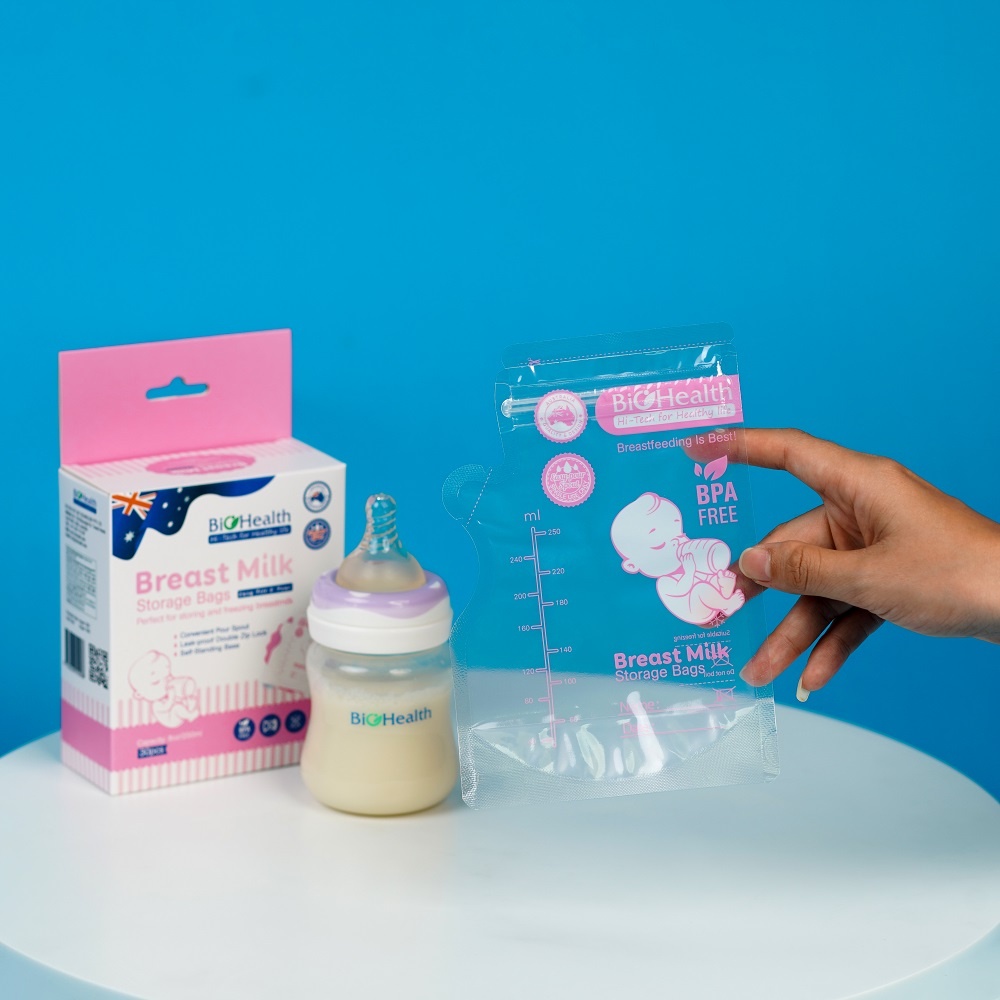 Hộp 30 túi trữ sữa Biohealth Úc - 150ml/250ml - Nhựa an toàn cho bé
