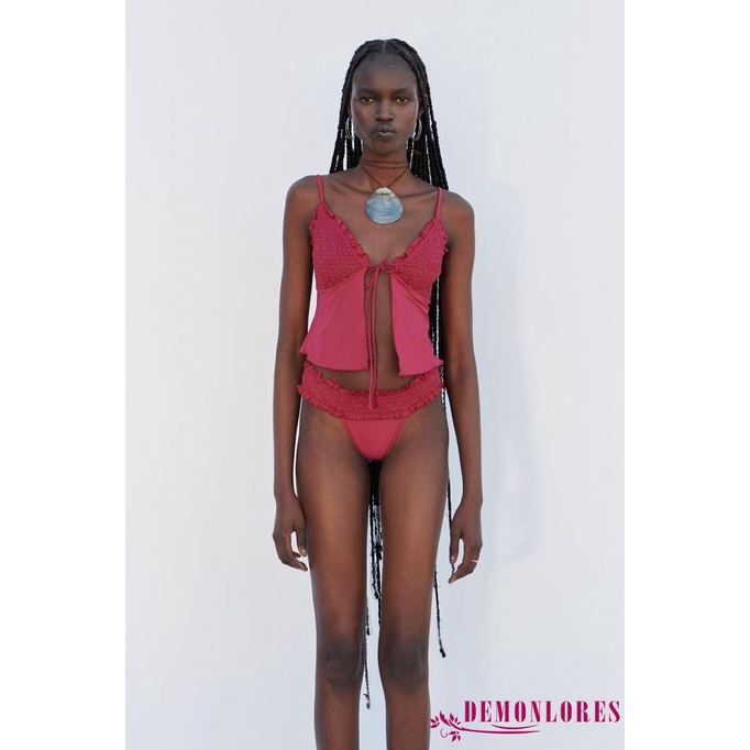Demonlores Set Áo 2 Dây + Quần Lót Thời Trang Hè Cho Nữ