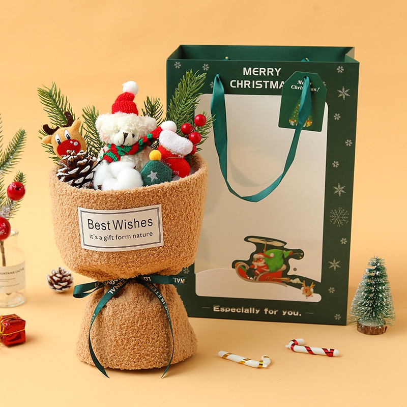 Bó hoa búp bê Bó Hoa Nhồi Bông Hình Chú Gấu Dễ Thương Dùng Trang Trí