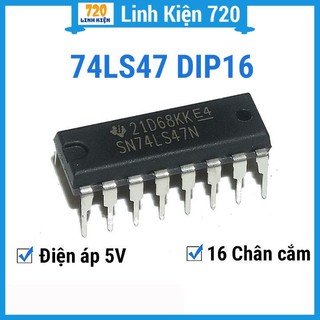 74ls47 dip16 - ic điều khiển / giải mã bcd sang 7 đoạn