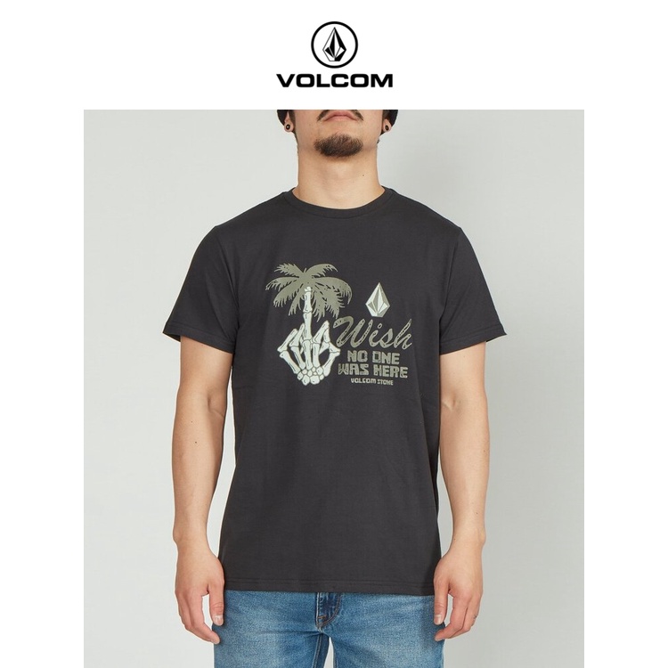 Volcom Áo Thun Ngắn Tay Đính Đá Thời Trang Mùa Hè Cho Nam