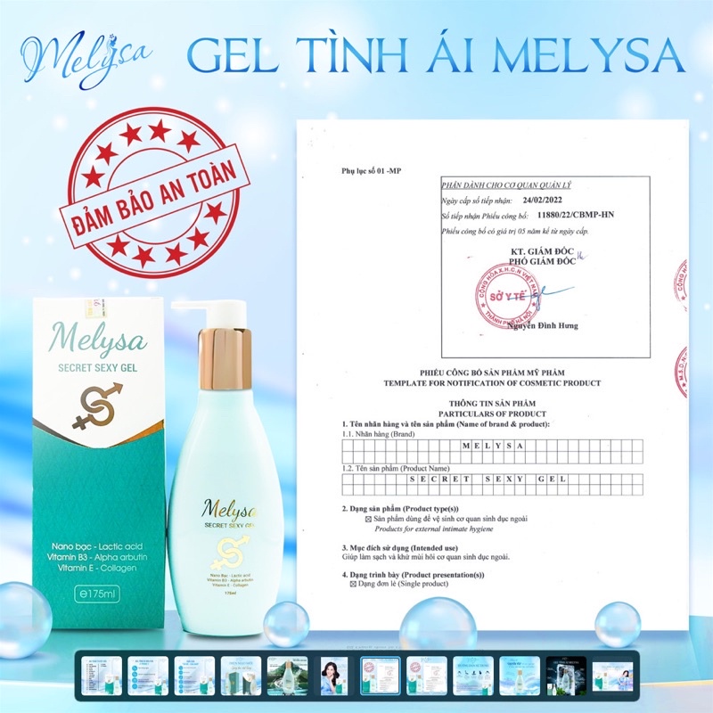 Gel vệ sinh hương nước hoa Pháp Melysa -  - Vệ sinh - Kháng Khuẩn - Làm hồng vùng kín nam nữ.