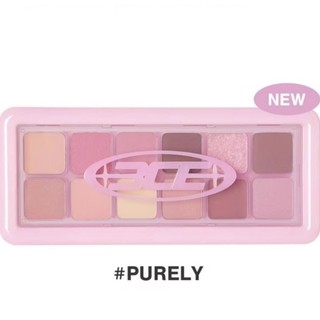 Bảng phấn mắt 3ce 3ce 12 màu sắc kết hợp thời trang #purely #cheery tách trà băng / bưởi / hoa anh đào nở