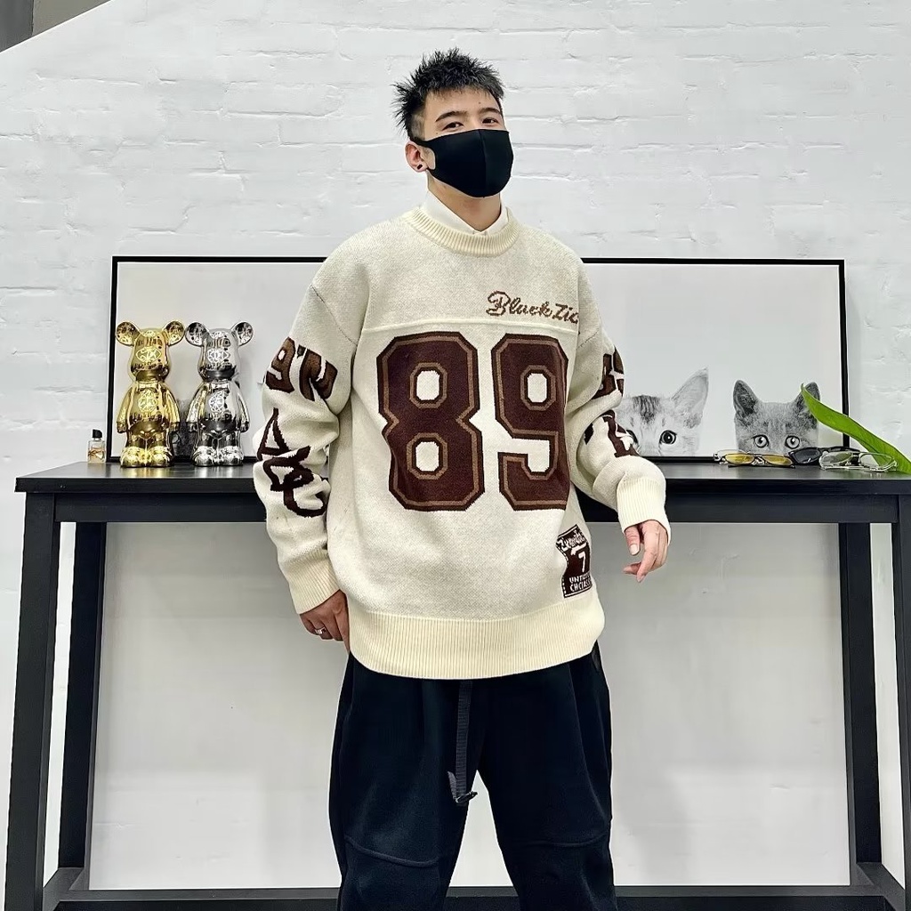 Áo sweater Cổ Tròn In Chữ Thời Trang Cho Cặp Đôi