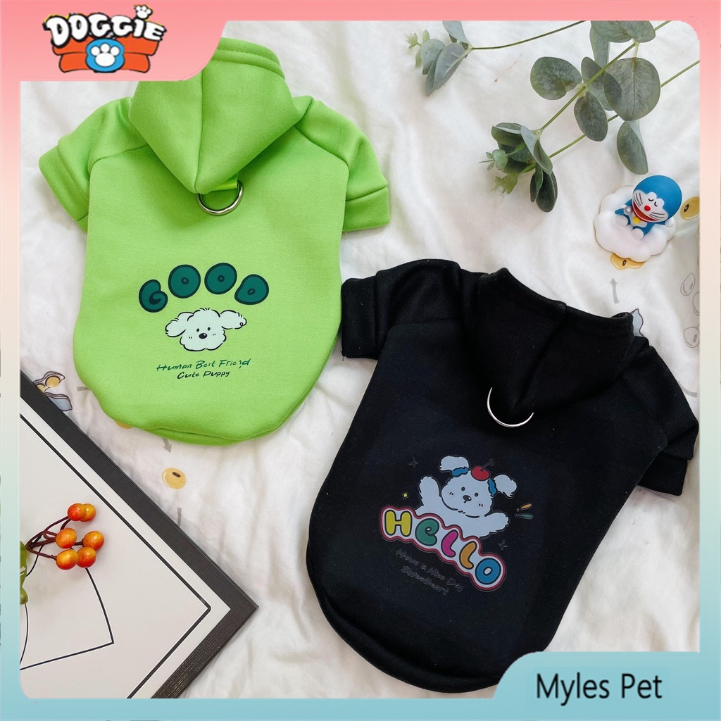 Áo Hoodie Bằng Lụa Sữa Phối Lông Thời Trang Thu Đông Dành Cho Chó Mèo