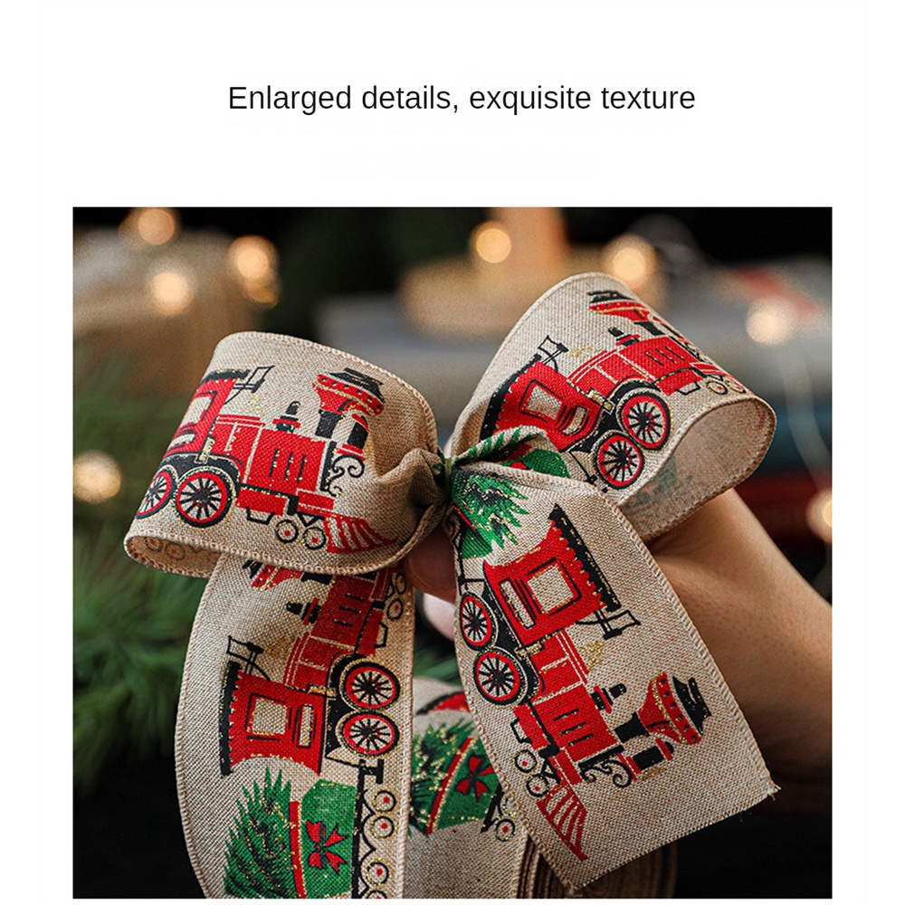 Giả Vải Lanh Bảo Vệ Môi Trường Lành Mạnh Ruy Băng Trang Trí Giáng Sinh Xe Ô Tô Hoa Giáng Sinh Nơ Ruy Băng Bông Tuyết Trang Trí Giáng Sinh