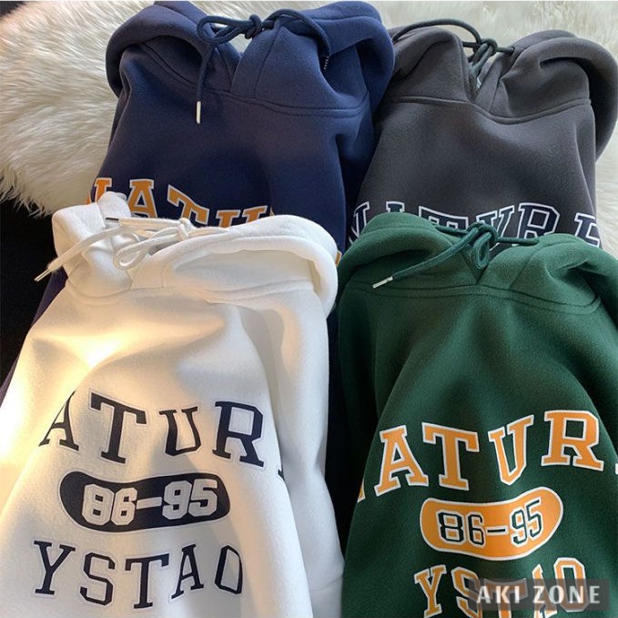 Áo hoodie Dáng Rộng Thời Trang Thu Xuân Phong Cách retro Mỹ Cho Nam