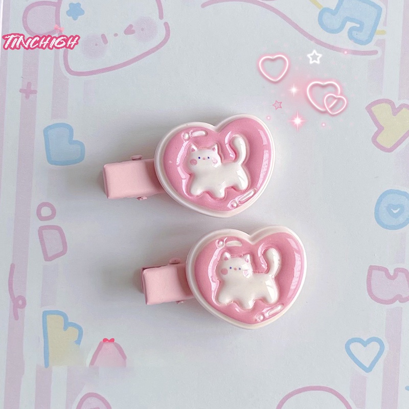 Kẹp Tóc Hình Chú Vịt / Trái Tim Màu Hồng Dễ Thương Cho Bé Gái