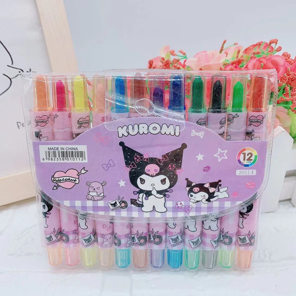 Sanrio Bộ 12 Bút Chì Màu Vẽ Tranh Dễ Thương Cho Bé