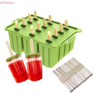 Dalton Khuôn Làm Kem Que + 50 Que + 12 Ngăn Bằng Silicon Dễ Tháo Rời Tiện Dụng Cho Nhà Bếp