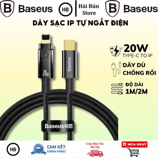 Cáp sạc nhanh 20W tự ngắt điện khi sạc đầy pin Baseus Explorer Series dây dù siêu bền dài 1m 2m HaiBunStore