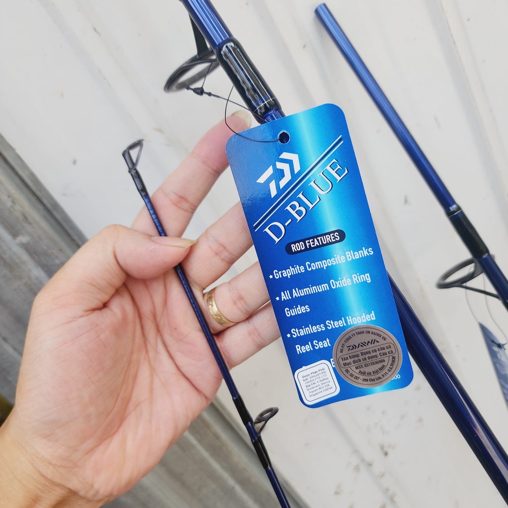 Cần câu lancer Daiwa D Blue 2 khúc rỗng câu cá biển, câu tra, câu sông, hồ